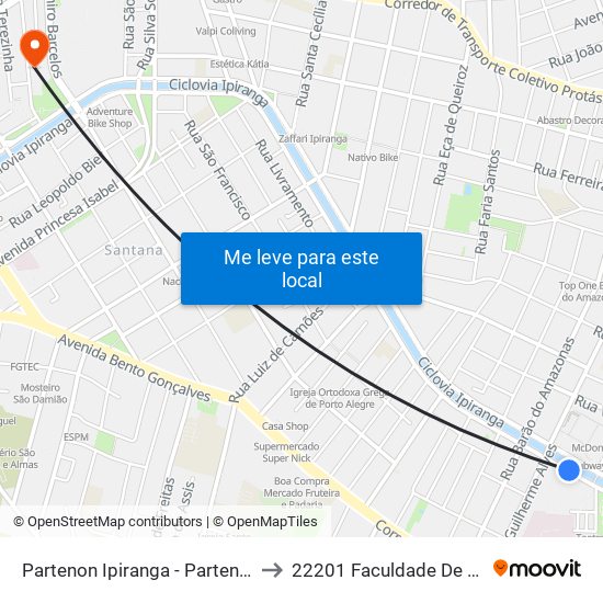Partenon Ipiranga - Partenon Porto Alegre - Rs 90450-190 Brasil to 22201 Faculdade De Biblioteconomia E Comunicação map