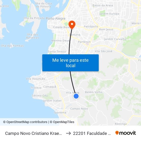 Campo Novo Cristiano Kraemer - Vila Nova Porto Alegre - Rs 91750-060 Brasil to 22201 Faculdade De Biblioteconomia E Comunicação map