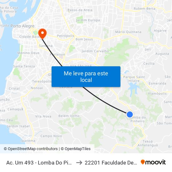 Ac. Um 493 - Lomba Do Pinheiro Porto Alegre - Rs 91560-540 Brasil to 22201 Faculdade De Biblioteconomia E Comunicação map