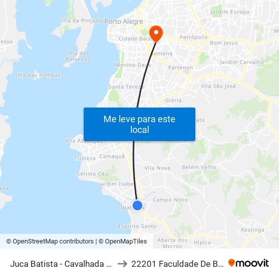 Juca Batista - Cavalhada Porto Alegre - Rs 91751-155 Brasil to 22201 Faculdade De Biblioteconomia E Comunicação map