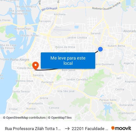 Rua Professora Ziláh Totta 150 - Alto Petrópolis Porto Alegre - Rs 91240-500 Brasil to 22201 Faculdade De Biblioteconomia E Comunicação map