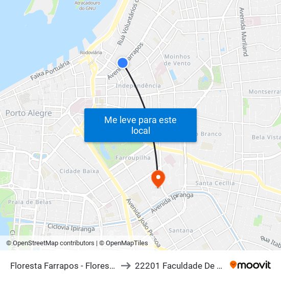 Floresta Farrapos - Floresta Porto Alegre - Rs 90220-190 Brasil to 22201 Faculdade De Biblioteconomia E Comunicação map