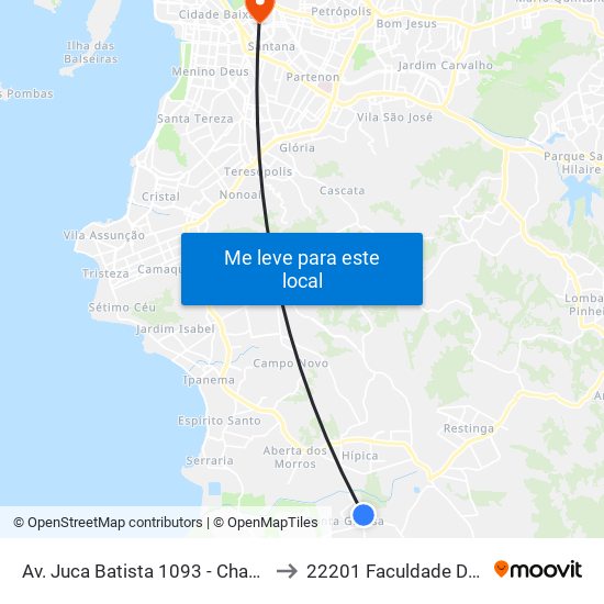 Av. Juca Batista 1093 - Chapeu Do Sol Porto Alegre - Rs 91770-001 Brasil to 22201 Faculdade De Biblioteconomia E Comunicação map