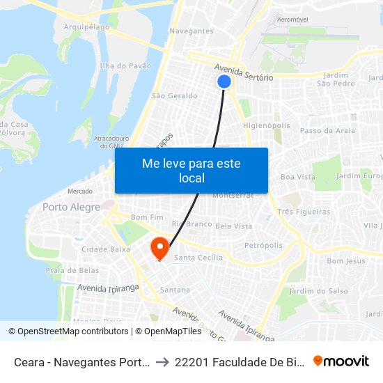 Ceara - Navegantes Porto Alegre - Rs 90240-511 Brasil to 22201 Faculdade De Biblioteconomia E Comunicação map