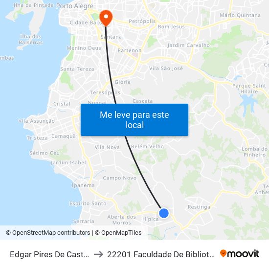 Edgar Pires De Castro - Moradas Do Sul to 22201 Faculdade De Biblioteconomia E Comunicação map