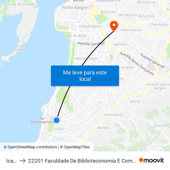 Icaraí to 22201 Faculdade De Biblioteconomia E Comunicação map