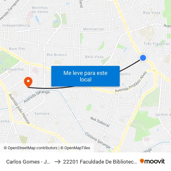 Carlos Gomes - João Caetano Ns to 22201 Faculdade De Biblioteconomia E Comunicação map