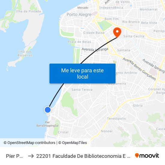Píer Pontal to 22201 Faculdade De Biblioteconomia E Comunicação map