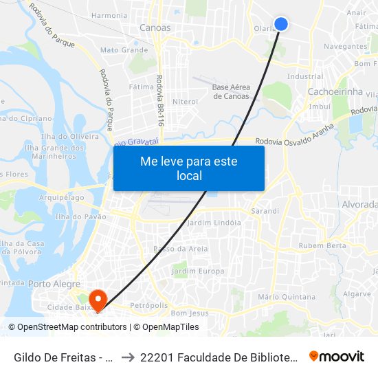 Gildo De Freitas - Terminal L1 / L2 to 22201 Faculdade De Biblioteconomia E Comunicação map