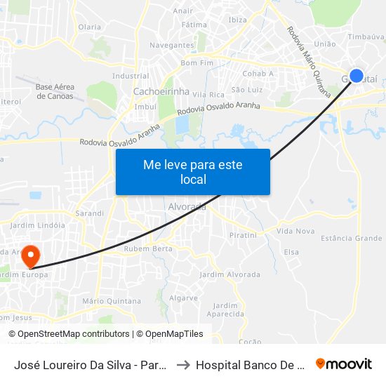 José Loureiro Da Silva - Parada 81 to Hospital Banco De Olhos map