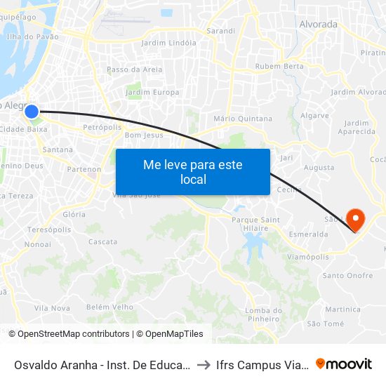Osvaldo Aranha - Inst. De Educação Bc to Ifrs Campus Viamão map