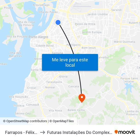 Farrapos - Félix Da Cunha (Fora Do Corredor) to Futuras Instalações Do Complexo Hospitalar São Miguel (Antigo Hospital Parque Belém) map