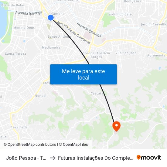 João Pessoa - Term. Azenha (Fora Do Corredor) to Futuras Instalações Do Complexo Hospitalar São Miguel (Antigo Hospital Parque Belém) map