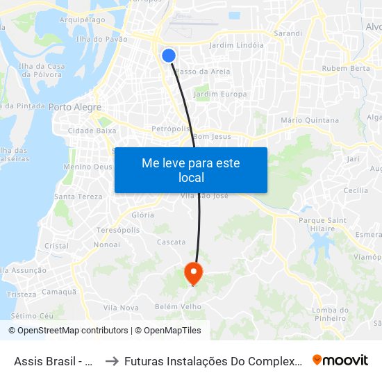 Assis Brasil - Bourbon (Fora Do Corredor) to Futuras Instalações Do Complexo Hospitalar São Miguel (Antigo Hospital Parque Belém) map
