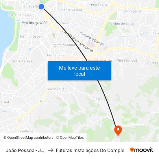 João Pessoa - José Bonifácio (Fora Do Corredor) to Futuras Instalações Do Complexo Hospitalar São Miguel (Antigo Hospital Parque Belém) map