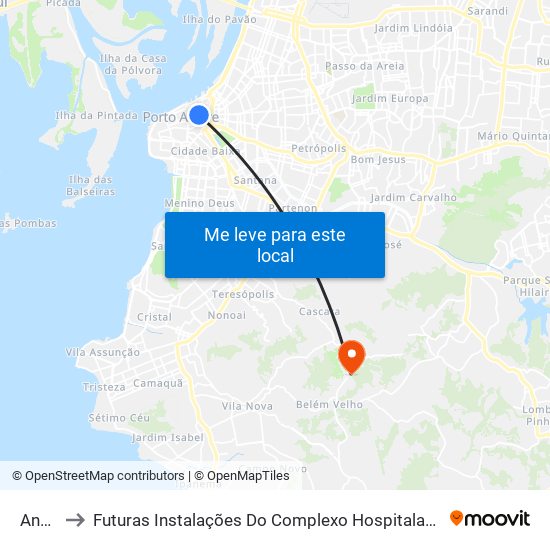 Andradas to Futuras Instalações Do Complexo Hospitalar São Miguel (Antigo Hospital Parque Belém) map