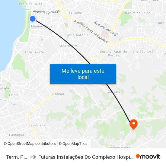 Term. Peri Machado to Futuras Instalações Do Complexo Hospitalar São Miguel (Antigo Hospital Parque Belém) map