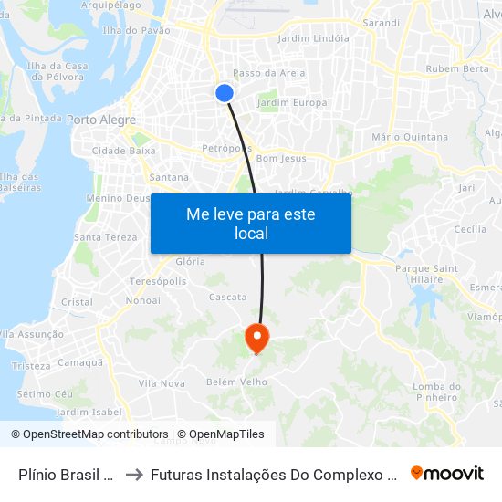 Plínio Brasil Milano - Carlos Gomes to Futuras Instalações Do Complexo Hospitalar São Miguel (Antigo Hospital Parque Belém) map