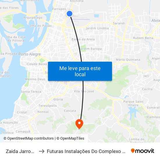 Zaida Jarros - Estação Aeroporto to Futuras Instalações Do Complexo Hospitalar São Miguel (Antigo Hospital Parque Belém) map