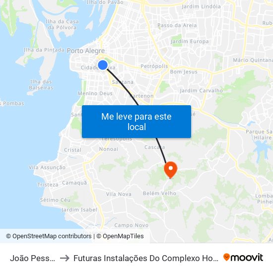João Pessoa - Redenção Cb to Futuras Instalações Do Complexo Hospitalar São Miguel (Antigo Hospital Parque Belém) map