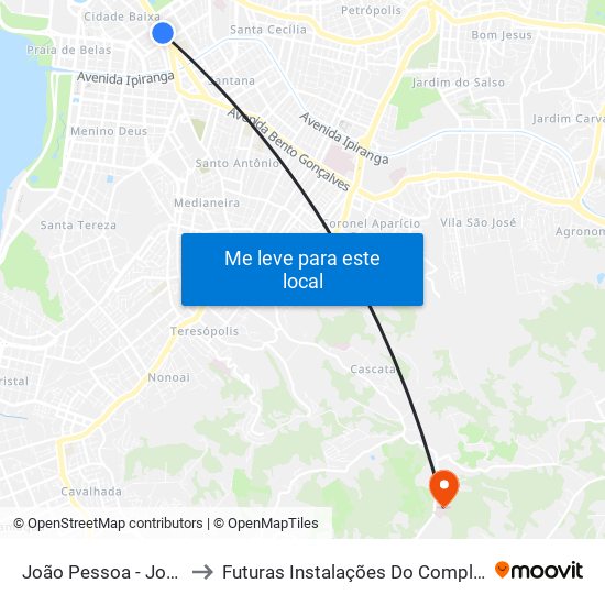 João Pessoa - Jornal Do Comércio (Fora Do Corredor) to Futuras Instalações Do Complexo Hospitalar São Miguel (Antigo Hospital Parque Belém) map