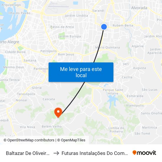 Baltazar De Oliveira Garcia - Leopoldina (Fora Do Corredor) to Futuras Instalações Do Complexo Hospitalar São Miguel (Antigo Hospital Parque Belém) map