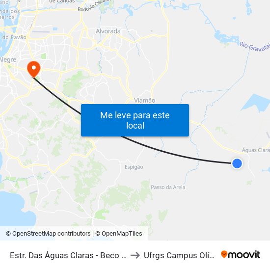 Estr. Das Águas Claras - Beco Do Remi to Ufrgs Campus Olímpico map