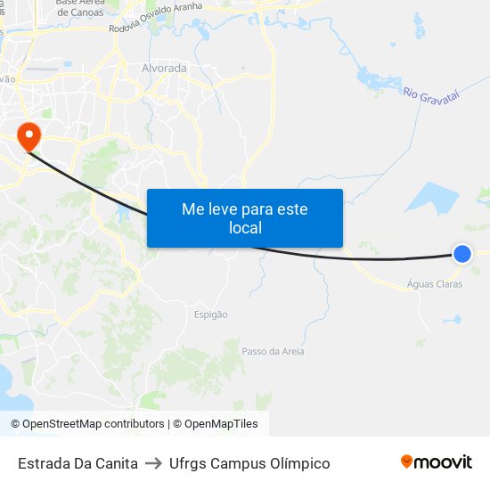 Estrada Da Canita to Ufrgs Campus Olímpico map