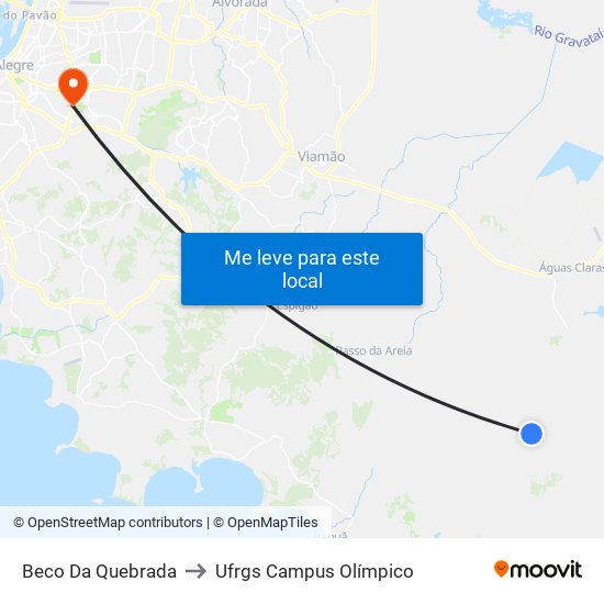 Beco Da Quebrada to Ufrgs Campus Olímpico map