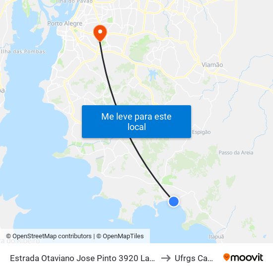 Estrada Otaviano Jose Pinto 3920 Lami Porto Alegre - Rio Grande Do Sul Brasil to Ufrgs Campus Olímpico map