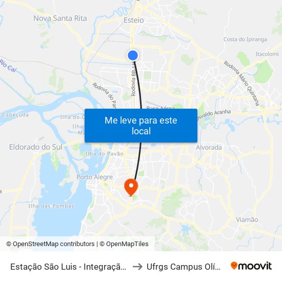 Estação São Luis - Integração Trem to Ufrgs Campus Olímpico map