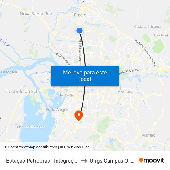 Estação Petrobrás - Integração Trem to Ufrgs Campus Olímpico map