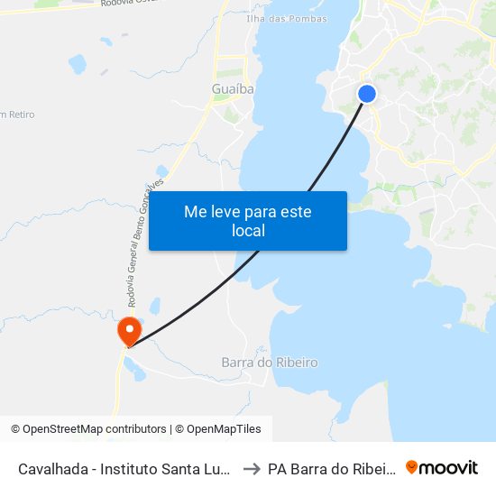 Cavalhada - Instituto Santa Luzia to PA Barra do Ribeiro map