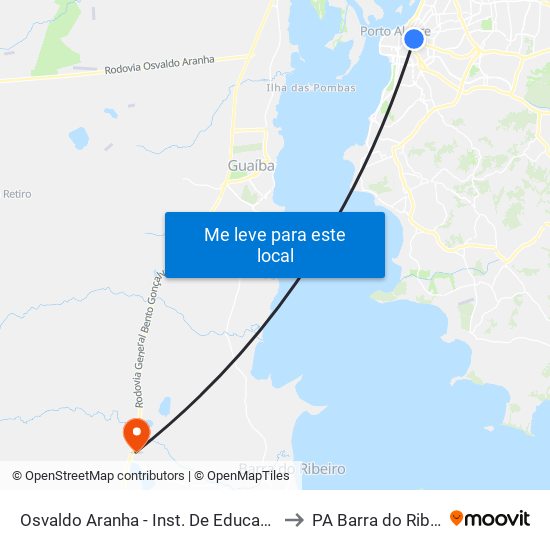 Osvaldo Aranha - Inst. De Educação Bc to PA Barra do Ribeiro map