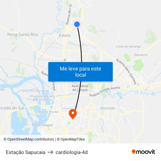 Estação Sapucaia to cardiologia-4d map