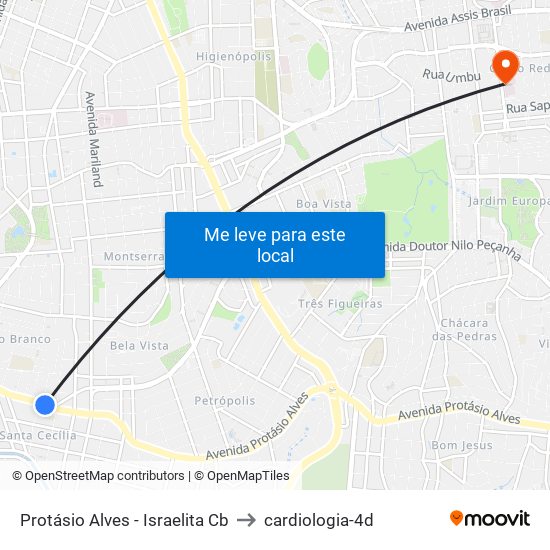 Protásio Alves - Israelita Cb to cardiologia-4d map