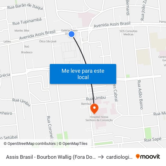 Assis Brasil - Bourbon Wallig (Fora Do Corredor) to cardiologia-4d map