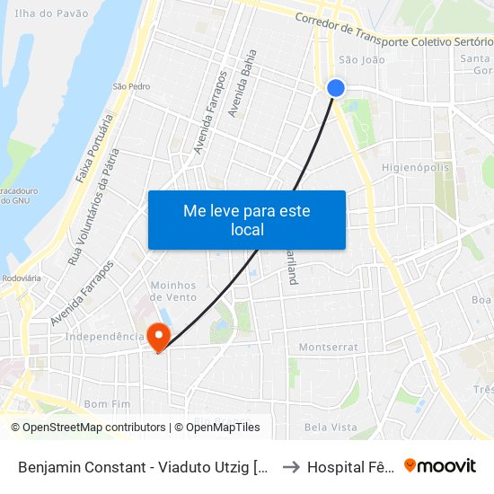 Benjamin Constant - Viaduto Utzig [Bairro - Bc] to Hospital Fêmina map