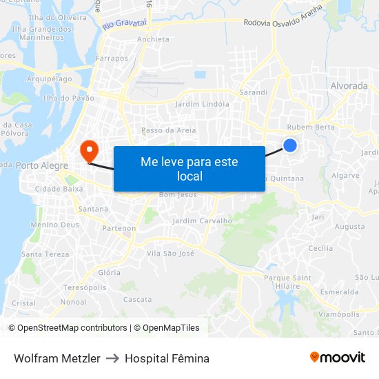 Wolfram Metzler to Hospital Fêmina map