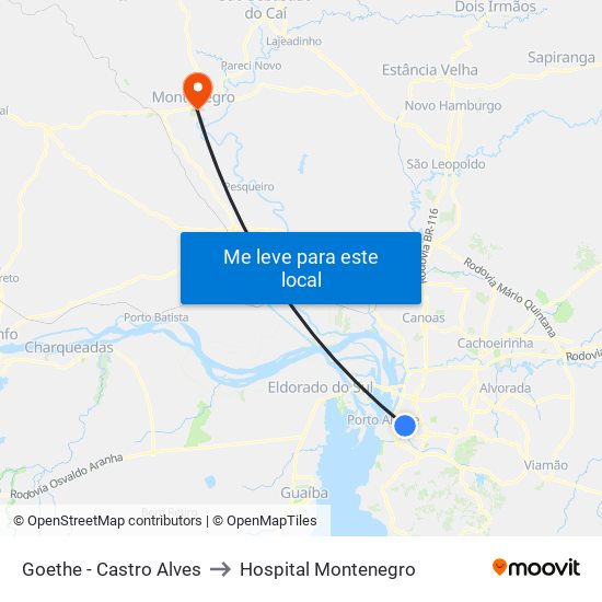 Goethe - Castro Alves to Hospital Montenegro map