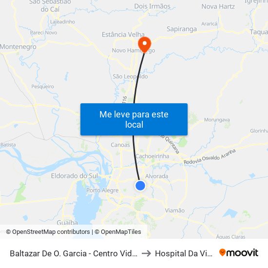 Baltazar De O. Garcia - Centro Vida Cb to Hospital Da Visão map