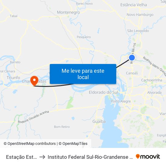 Estação Esteio to Instituto Federal Sul-Rio-Grandense (Ifsul) map