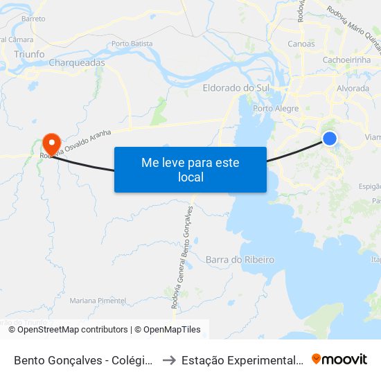 Bento Gonçalves - Colégio De Aplicação to Estação Experimental Agronômica map