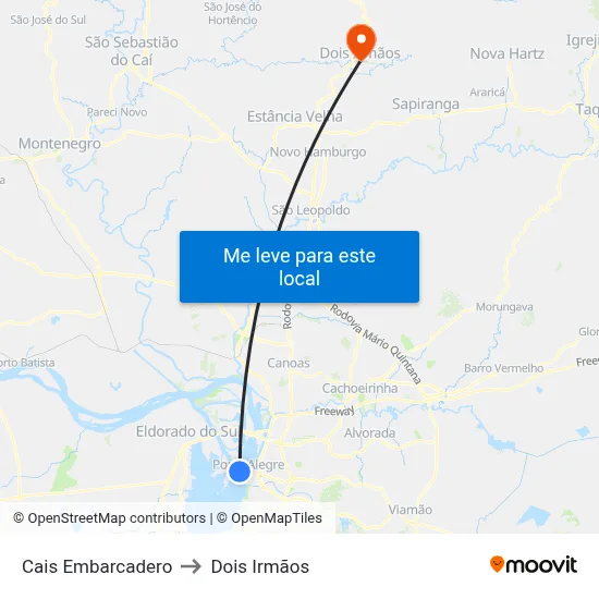 Cais Embarcadero to Dois Irmãos map
