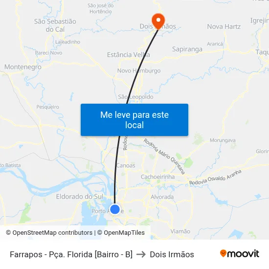 Farrapos - Pça. Florida [Bairro - B] to Dois Irmãos map