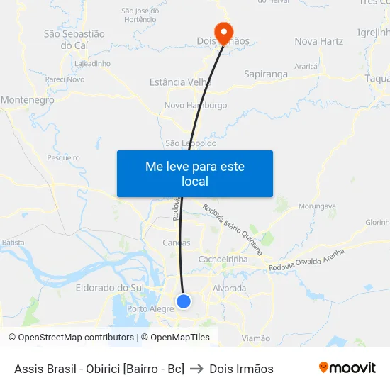 Assis Brasil - Obirici [Bairro - Bc] to Dois Irmãos map