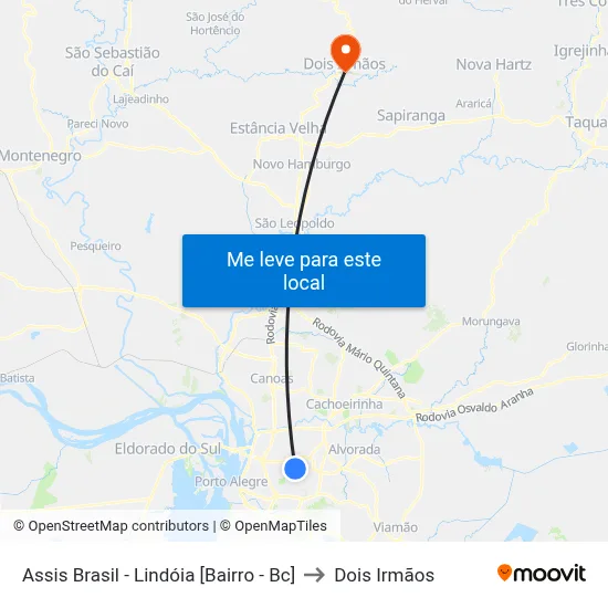 Assis Brasil - Lindóia [Bairro - Bc] to Dois Irmãos map