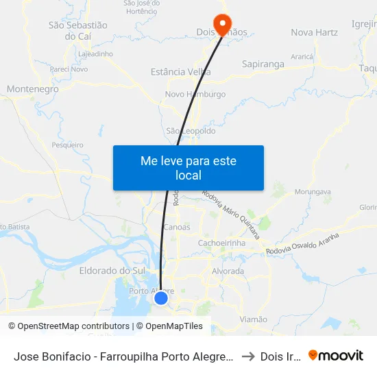 Jose Bonifacio - Farroupilha Porto Alegre - Rs 90040-120 Brasil to Dois Irmãos map