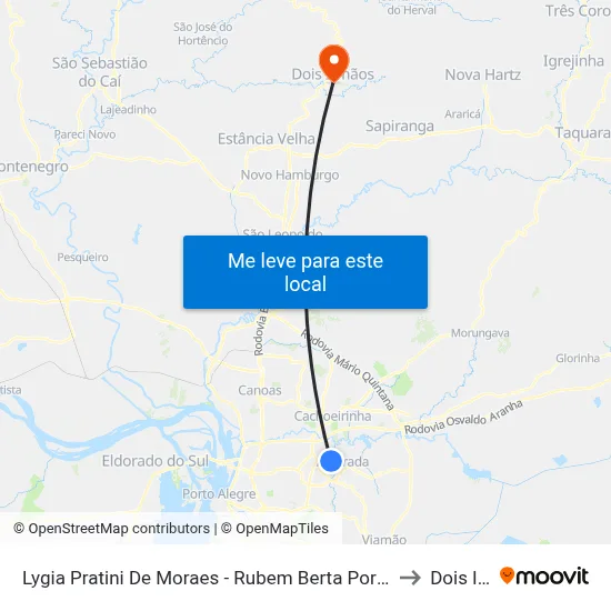 Lygia Pratini De Moraes - Rubem Berta Porto Alegre - Rs 91170-400 Brasil to Dois Irmãos map