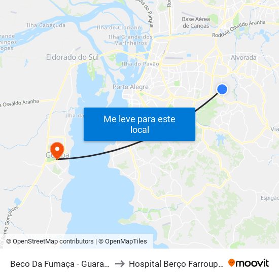 Beco Da Fumaça - Guarapari to Hospital Berço Farroupilha map